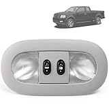 Overhead Console with LED Dome Map Light & Sunroof Switch Fit for Ford F150 2004-2008 For Lincoln Mark LT 06-08 Cab Interior Ceiling Roof Reading Lamp Replace# 7L3Z-18519A70-BA 7L3Z-18519A70-BC, Grey