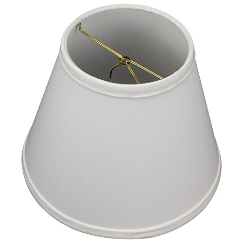 Fenchelshades.com Lampshade 5" Top Diameter X 9" Bottom Diameter X 7" Slant Height With Clip-On Attachment For Standard Edison-Style Lightbulb (Linen Snow) #TOP7