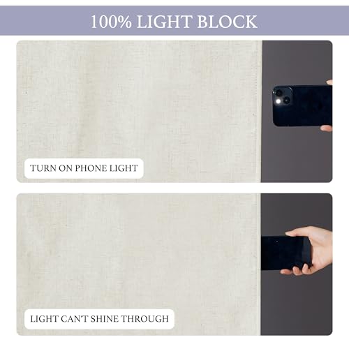 Image of RYB HOME Classroom Door Window Cover, 100% Blackout Shades for Classroom Windows and Doors Cover Lockdown Shades Blocks Views, W 8 x L 36 inch, Linen, 1 Panel