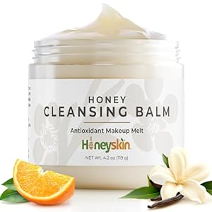 Honeyskin Honey Cleansing Balm Makeup Remover – Face and Eye Makeup Remover for Sensitive Skin Face Wash – Hydrating Facial Cleanser and Gentle to Face Makeup Melting Balm (4oz)