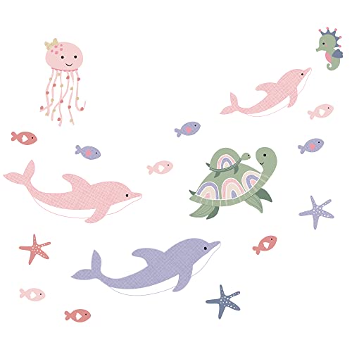 Image of Lambs & Ivy Sea Dreams Dolphins/Turtles/Fish Underwater/Nautical Wall Decals