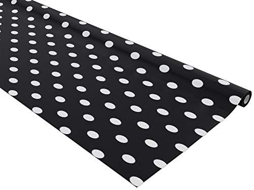 Fadeless Bulletin Board Paper, Fade-Resistant Paper For Classroom Decor, 48” X 50’, Classic Dots-Black & White, 1 Roll #TOP1
