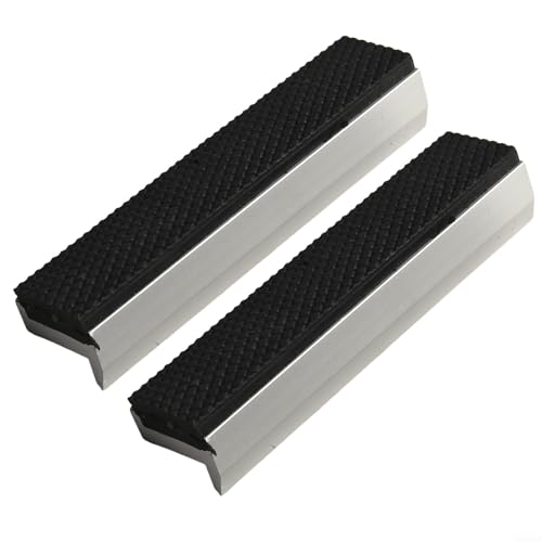 Solaughguy Lot de 2 mâchoires d'étau souples pour coussinets de protection, protection multi-usages pour tout étau en métal, inserts de mâchoires d'étau d'établi, alliage d'aluminium avec caoutchouc