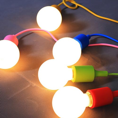 Lámpara retro colgante de techo E27 multicolor DIY con 8 luces regulables 7