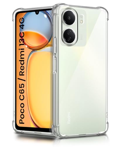 WOW IMAGINE Clear Back Cover Case for Redmi 13C 4G | Poco C65 | Shockproof Soft TPU Case | Cushioned Edges for Ultimate Protection Back Cover Case - Transparent