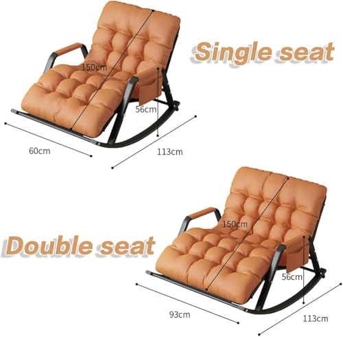 Fauteuil à bascule rembourré moderne au design confortable à poches latérales