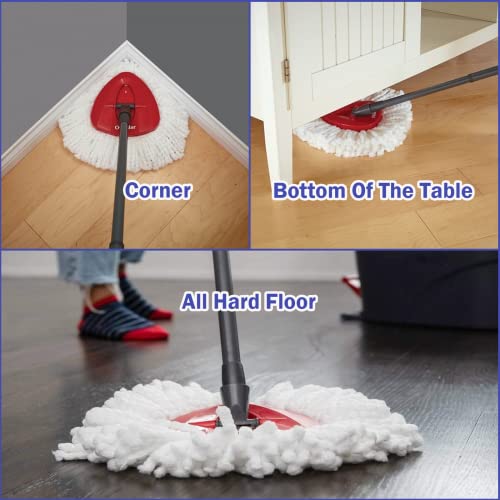 Image of Spin Mop Replacement Head 8 Pack Mop Refill Compatible with Ocedar Triangle Swivel Mops Microfiber Swivel Mop Refill,Deep Clean,Machine Washable and Easy to Replace