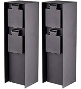 Novatool 2X Outdoor Steckdosensäule I 2 Fach I Anthrazit I Edelstahl I Eckig I IP44 I Steckdosenl...