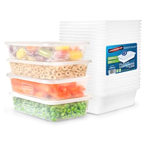 25 Pack 500ml Reusable Food Storage Containers Cover