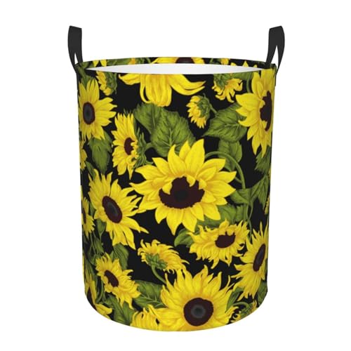 Cestos Para La Colada Girasoles En Vintage Cesta De Lavandería Con Asas Cesto De Ropa Sucia Juguetes Cubo Para Ropa Para Lavandería Dormitorio Habitación Infantil 40X50Cm