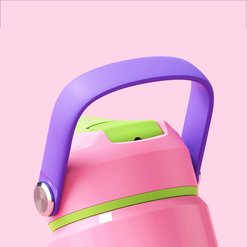 Tazza da viaggio comoda ed elegante con manico per il trasporto, 550 ml, riutilizzabile, per bevande calde e fredde (nero)