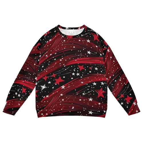 Stars Red 4th July Big Boys Sweatshirts Hoodies Crewneck Fall Tops Shirts Sports 4T