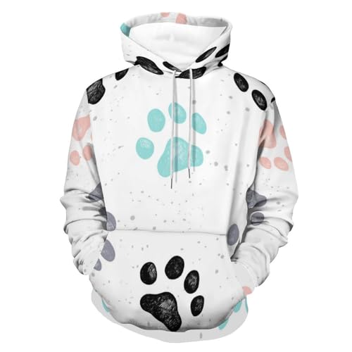 Pull homme femme avec empreintes de chien | Sweatshirt manche longue S