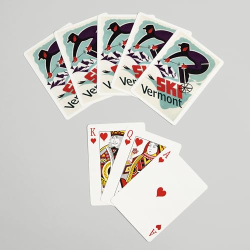 Juego de 52 cartas póker Ski Vermont retro miniatura 7