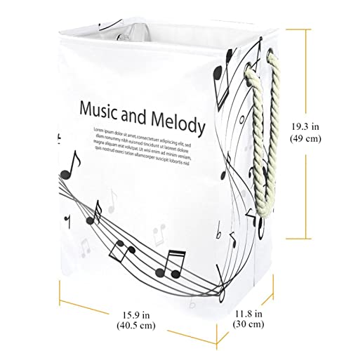 Panier à linge imperméable au design abstrait de notes de musique