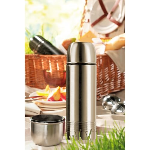 Foto von Emsa 618101600 Senator Isolierflasche, Thermosflasche, mobiler Kaffeebecher, 1000ml, Thermobecher, Isolierbecher, Safe Loc Verschluss, edelstahl
