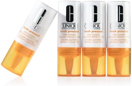 Clinique Fresh Pressed Daily Moisturizer Booster With Pure Vitamin C | Brightening + Retexturing For All Skin Types, 0.29 Fl Oz (Pack of 4)