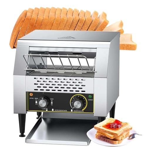 Tostadora eléctrica de acero inoxidable con cinta transportadora, tostadora comercial de 1300 W, 2200 W y 2800 W, tostadora industrial de mostrador para cafeterías y tiendas de bagels. 2800 W.