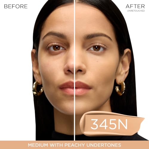 Image of Lancome Teint Idole Ultra Wear Natural Matte Foundation- Longwear, Medium-Full Coverage, Natural Finish, Waterproof & Hydrating - 345N (Medium Skin with Neutral /Peachy Undertones), 1 Fl Oz