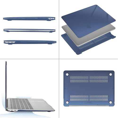 Image of MOSISO Compatible with MacBook Air 13 inch Case 2022 2021 2020 2019 2018 Release A2337 M1 A2179 A1932 Touch ID, Plastic Hard Shell Cover Compatible with MacBook Air 13.3 inch Case, Crystal Midnight