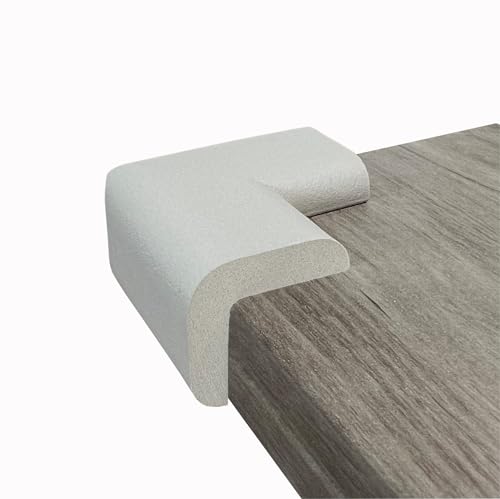 Image of Kidkusion Corner Cushions, Off White - 8 Pack | Foam Safety; Table Protector; Furniture Safety; Edge Guard