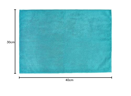 Image of Amazon Brand - Presto! Microfibre Cleaning Cloth, 40 x 30 cm, 220 GSM, Set of 4, Green