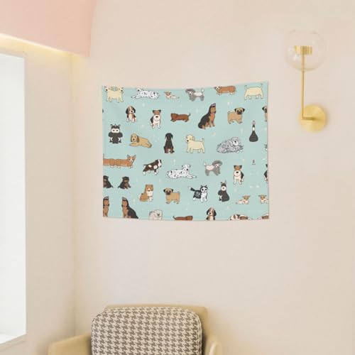 Wandteppich mit Hundemotiv, Kunstdekor, Stoff für Schlafzimmer, Wohnzimmer, Studentenwohnheim