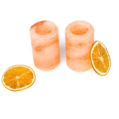 QYLHH 2Pcs Himalayan Salt Shot Glasses Food Grade Natural Pink Salt for Parties, Bars & Gifts