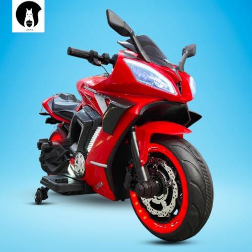 LITTLE PUP R9 Bike Battery Operated Bike for Kids | Electric Bike for Child | LED Light & Music | Baby Ride on Toy Rechargeable Battery | for Kids to Drive 2 to 10 Years Boys and Girls (Red) - Image 4