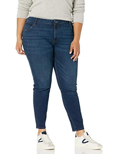 The Drop Women's Venice Mid-Rise Ankle Skinny Jean, Ink Dark Wash, 25