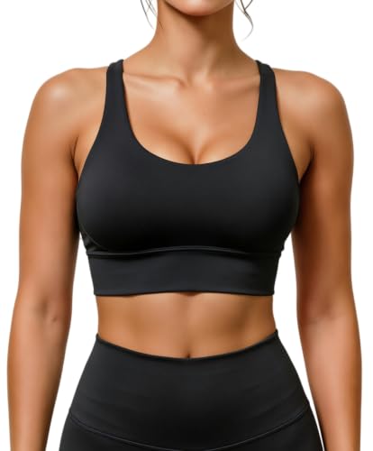 Image of Grace Form Sports Bra for Women Strappy Medium Support Push Up Padded Sports Bra for Running Workout Bra Yoga Bra