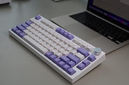 Image of NJ80-AP Wireless Mechanical Keyboard with Knob Bluetooth 5.0 /2.4G /Wired Connection 75% Hot Swappable Custom RGB Programmable Gaming Keyboard with PBT Keycap for Win Mac