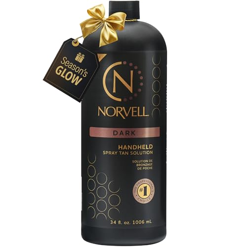 Norvell Premium Spray Tan Solution Dark 34 fl oz – Professional Sunless Tanning Formula for Deep Natural Bronze, Streak-Free, Fast-Drying, Long-Lasting Sunless Color