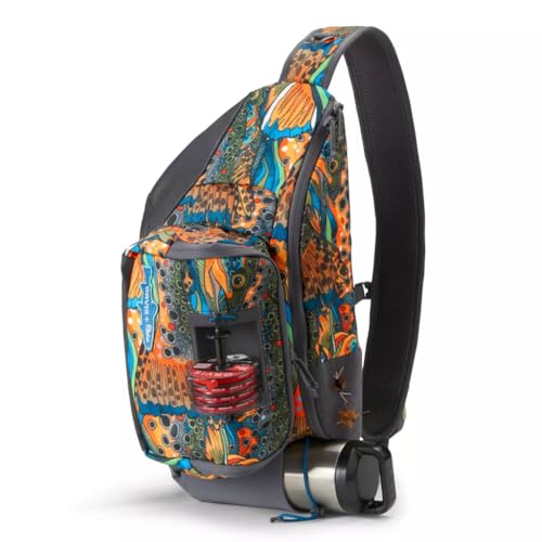 Orvis Fly Fishing Sling Pack - 100% Recycled CORDURA with 11L Storage Tippet Whippet Water Bottle Pocket & Left-Shoulder Design Unbound Brown - OS