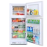 Smad Propane Refrigerator with Freezer, 6.1 cu.ft Gas Refrigerator, Propane Fridge, 110V/Propane Off Grid Refrigerator for Garage,RV,Food Truck,Chalets