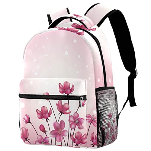 Mochila para portátil抗震 flores rosadas mágicas bolsa viaje portátil