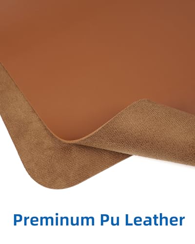 Image of Leather Desk Pad Blotter,Mouse Pad,Office Desk Mat, Non-Slip PU Leather Desk mat,Large Desk mat,Waterproof Keyboard mat for Office /Home /Decor (Brown,35 inch x 17 inch)