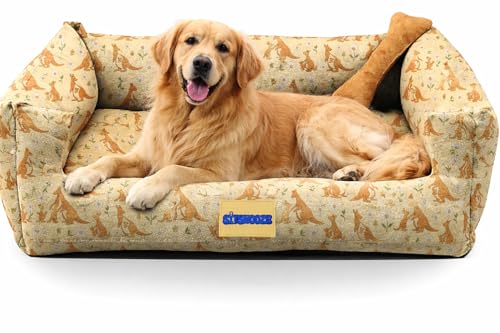 Image of SITSNOOZE Small Dog Bed (Up to 5kg) for Shih Tzu, Pomeranian, Chihuahua Puppies - Plush Soft Washable Bed, Orthopedic Cushion, Indoor Waterproof Anti-Slip Bottom Pet Mattress (Print 19, S)