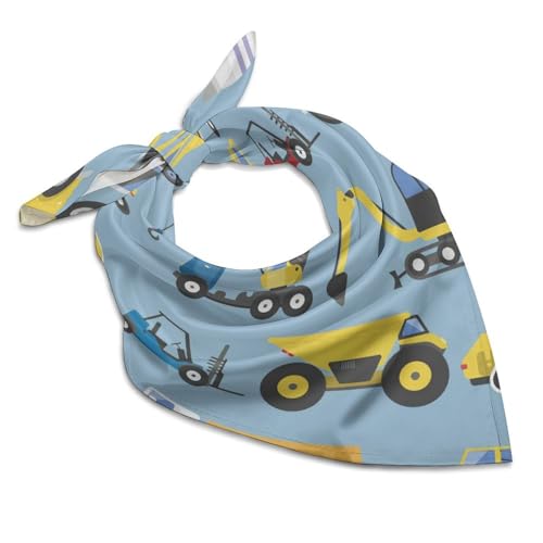 Csemeie Construction Trucks Pattern Bandana Hair Scarf Headband Adjustable Neckerchief for Men Women Decor