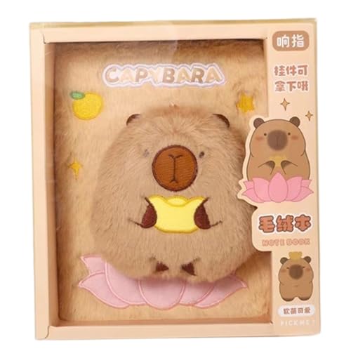 Journal Capybara A5 en peluche douce pour écrire avec style