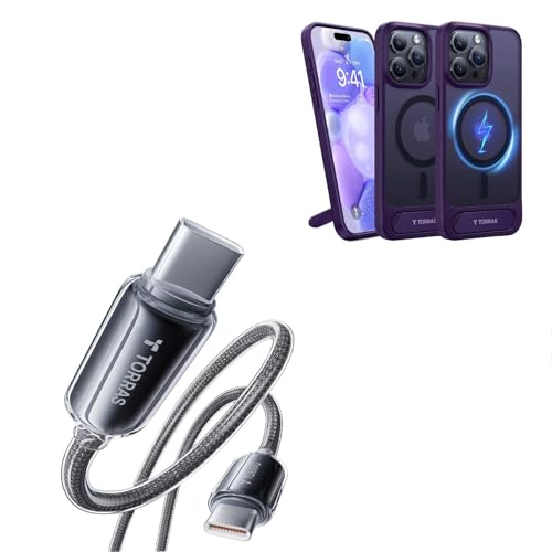 TORRAS iPhone 15 Pro Max Case with USB C Cable