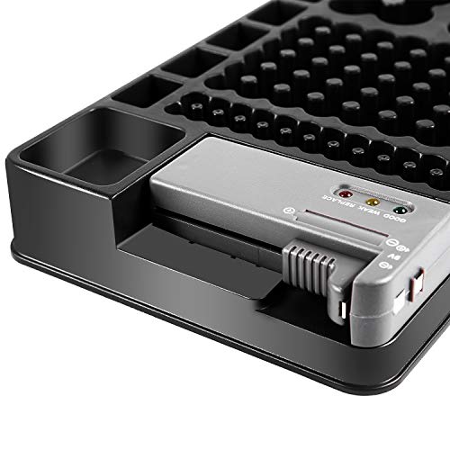Kirmax Battery Storage Organizer Holder with Tester - Battery Caddy Rack Case Box Holders Including Battery Checker For… - Afbeelding 4