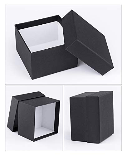 Dedoot Black Gift Box, Dedoot Pack Of 6 Square Watch Gift Box With Lids, 4.13X4.13X2.87 Inch Kraft Paper Watch Box Bridesmaid Proposal Gift Boxes For Tie Jewelry thumb #2