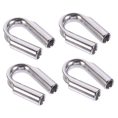 Cabilock 4piezas Acero Inoxidable Guardacabos Cable Duradero Con Anillo Forma Corazón Para Fijación Resistente y Protección Náutica Industrial