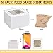 Moretoes 50pcs White Cookie Boxes with Window, 4x4x2.5 Inches Bakery Boxes with 5pcs Stickers for Small Cookies, Treats, Desserts, Chocolate Covered Strawberries, Mini Cake