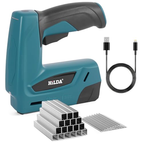 Grapadora inalámbrica, grapadora recargable 2 en 1, grapadora eléctrica ligera con cable USB, 1000 grapas/clavos ideales para tapicería, manualidades, techos, alfombras, reparación de carpintería