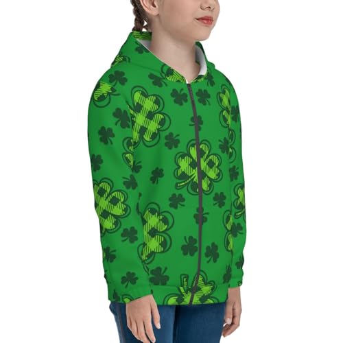 St Patrick's Day5 Kid Hoodies Boys Zip Up Sweatshirts Girls Pullover with Pocket4