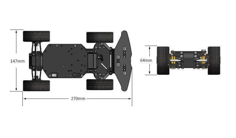 6-12V 4-Wheel Chassis Smart Robot Car with Motor & MG996R Servo for Arduino