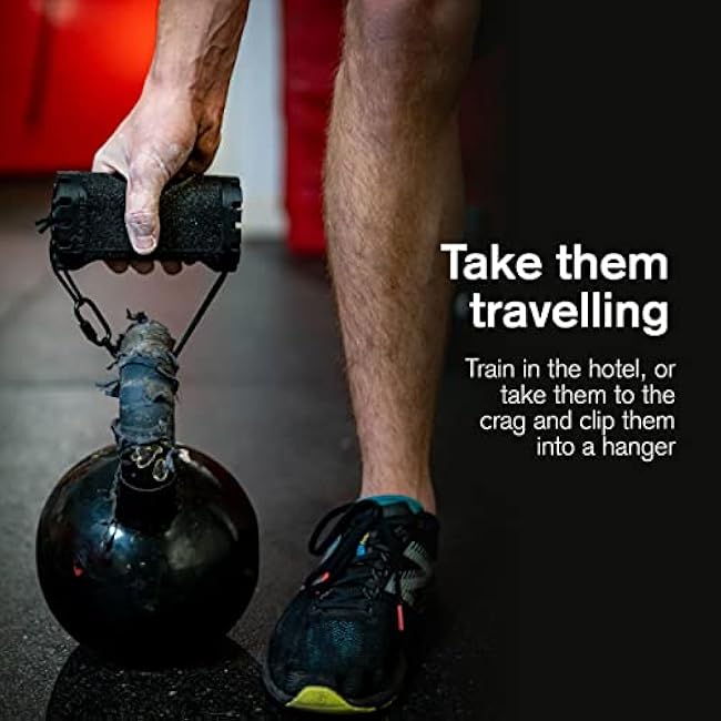 Duonamic PowrHolds Grip Strength Trainer | Portable Finger Training Tool for Climbers | Compact, Safe & Travel-Friendly | Pairs with Eleviia Doorway Pull Up Bar | Train at Home, Gym, or Outdoors