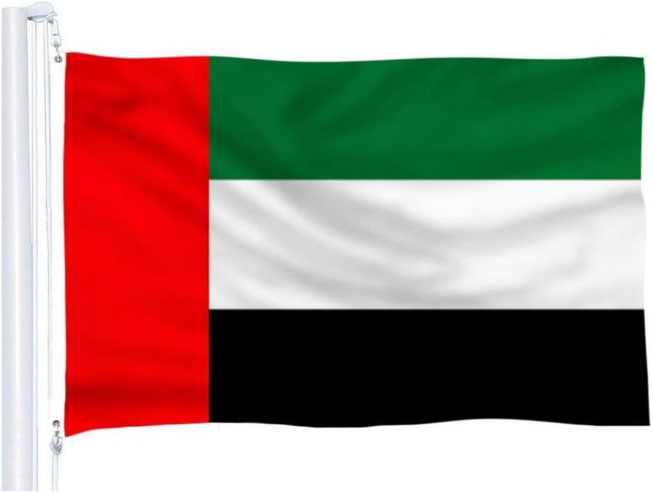National Flag - Outdoor Or Indoor - Sport Event Supporter Fan Flag, Football, Rugby, Cricket, Tennis, Olympics, Pub (UAE, 150x90cm - 3x5ft)